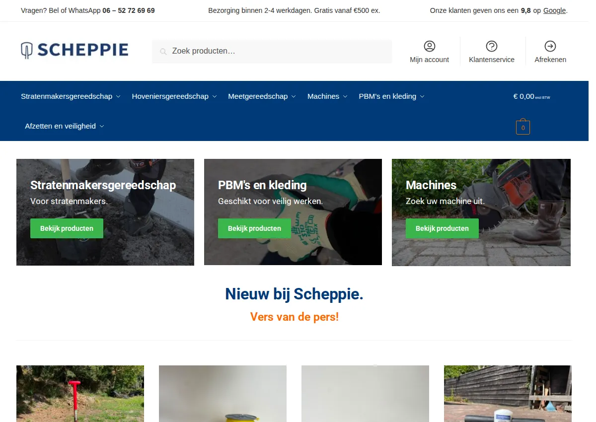 Store homepage