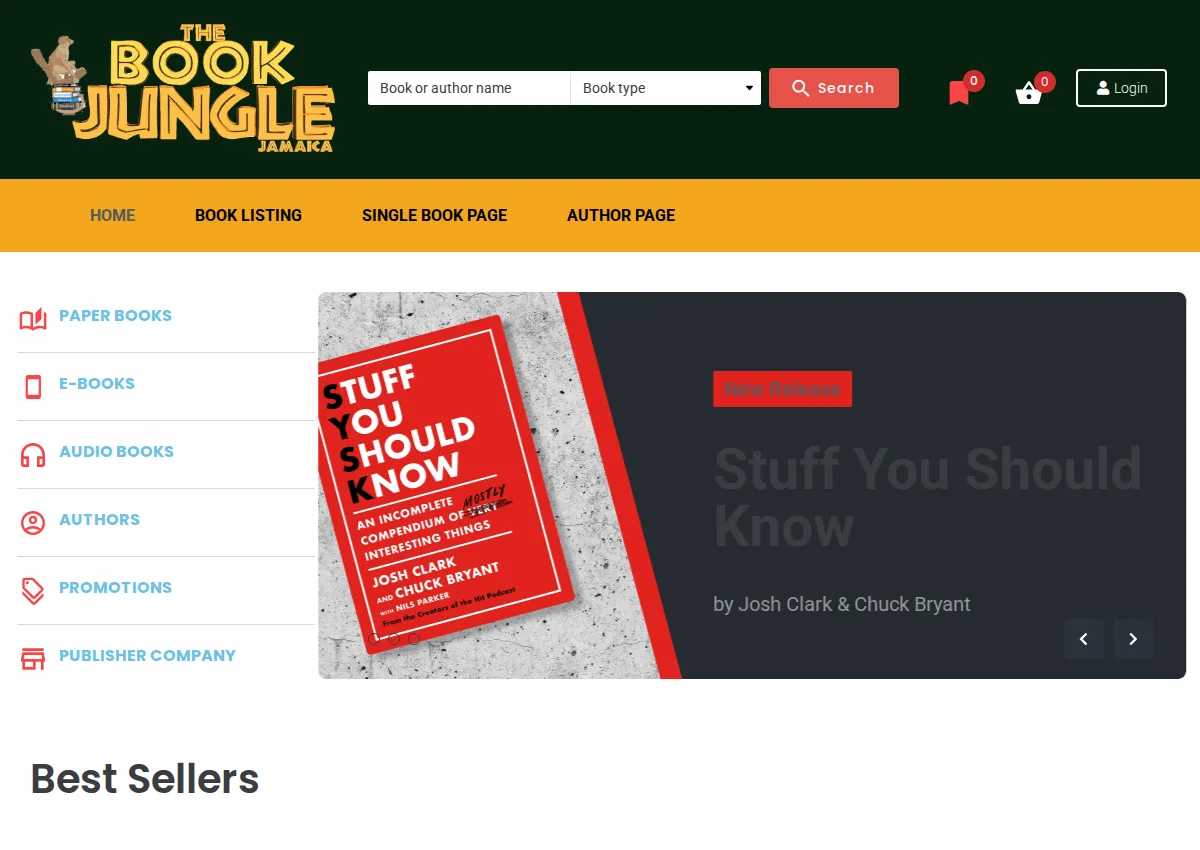 Store homepage