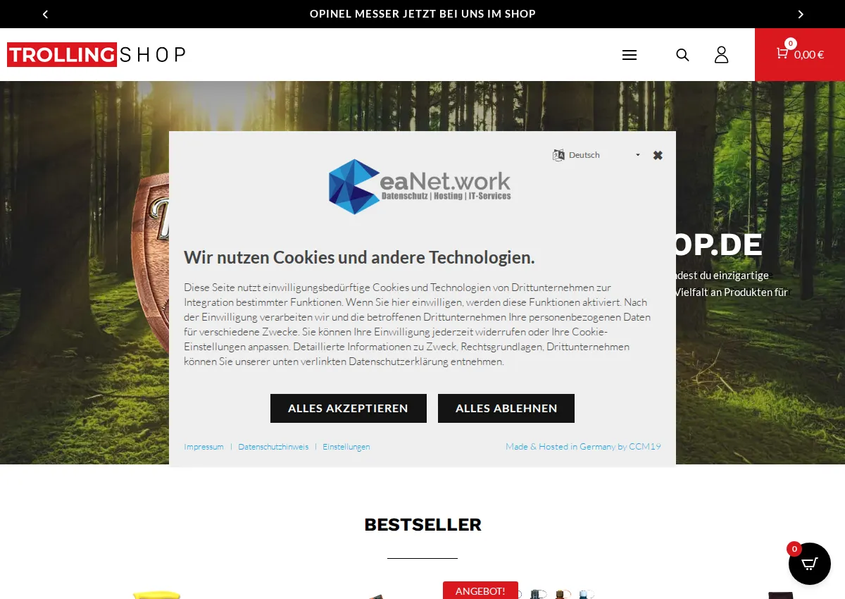 Store homepage