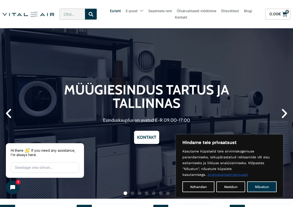 Store homepage