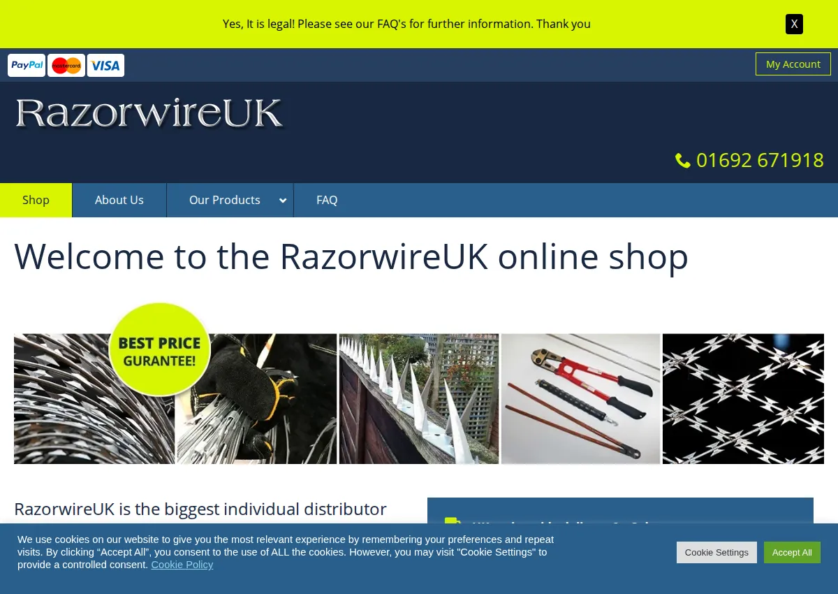 Store homepage