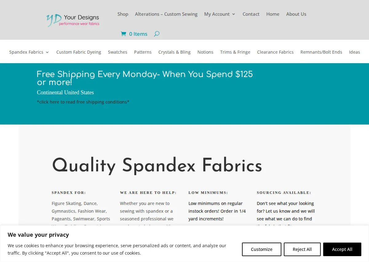 Store homepage