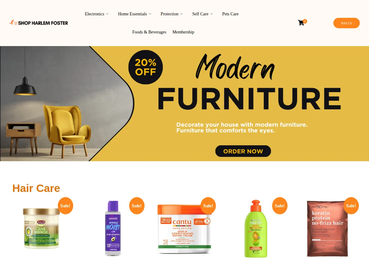 Store homepage