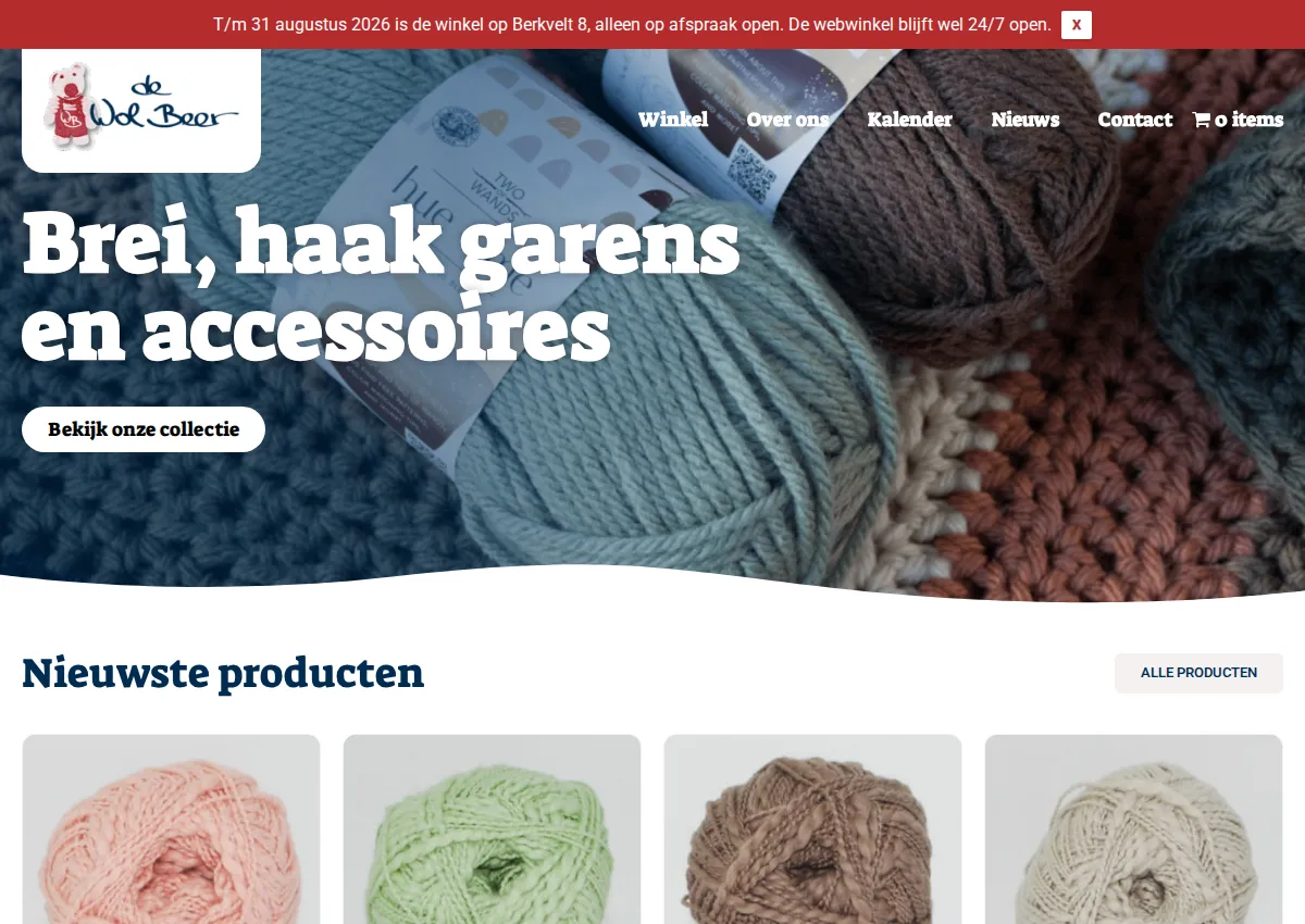 Store homepage