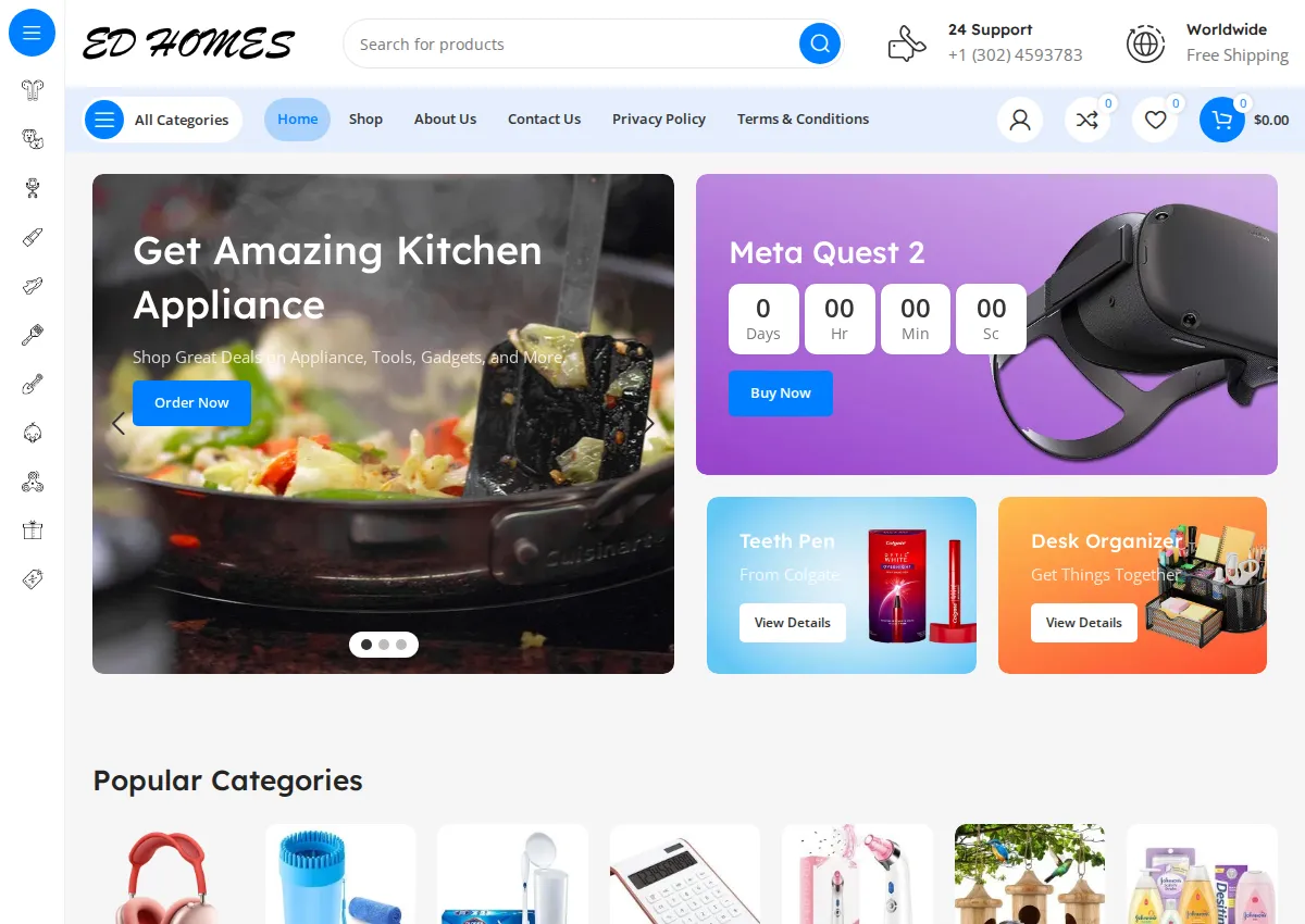 Store homepage