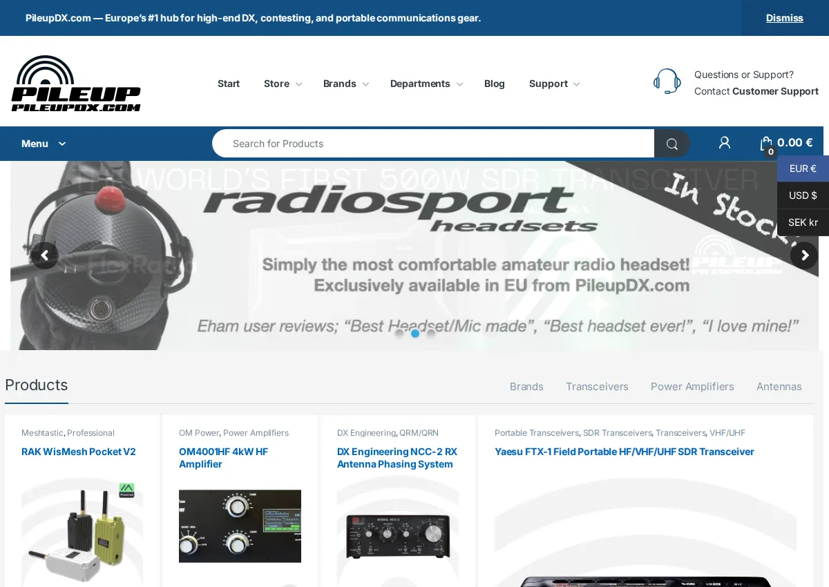 Store homepage
