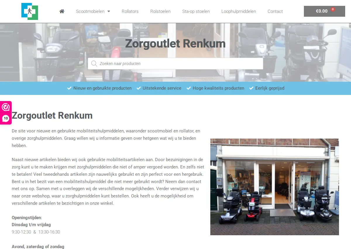 Store homepage