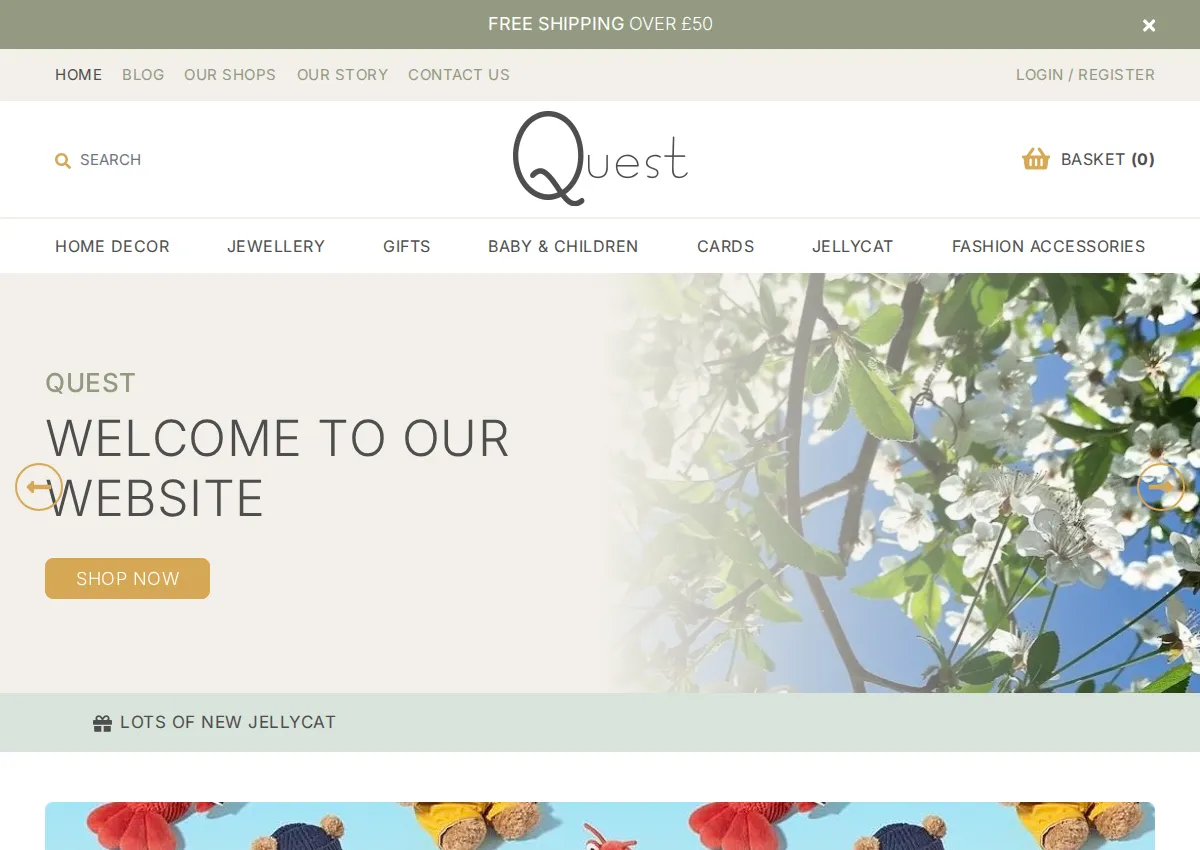 Store homepage