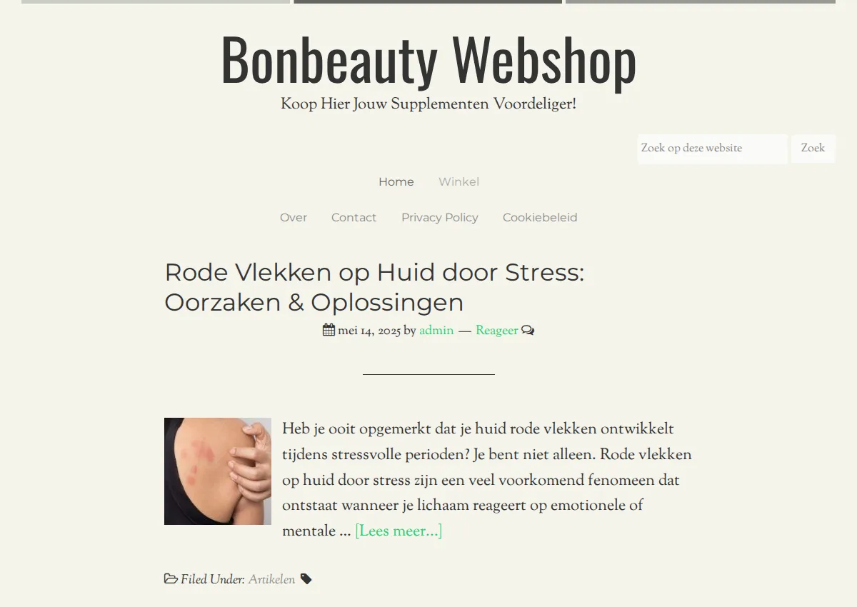 Store homepage