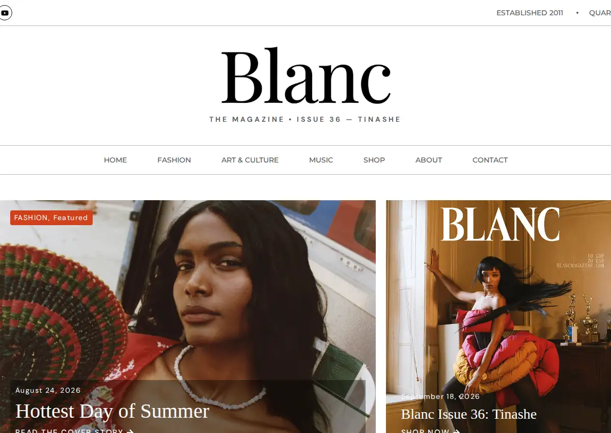 Store homepage