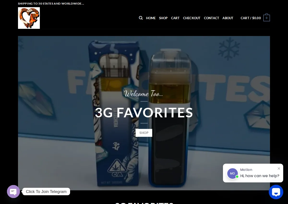 Store homepage
