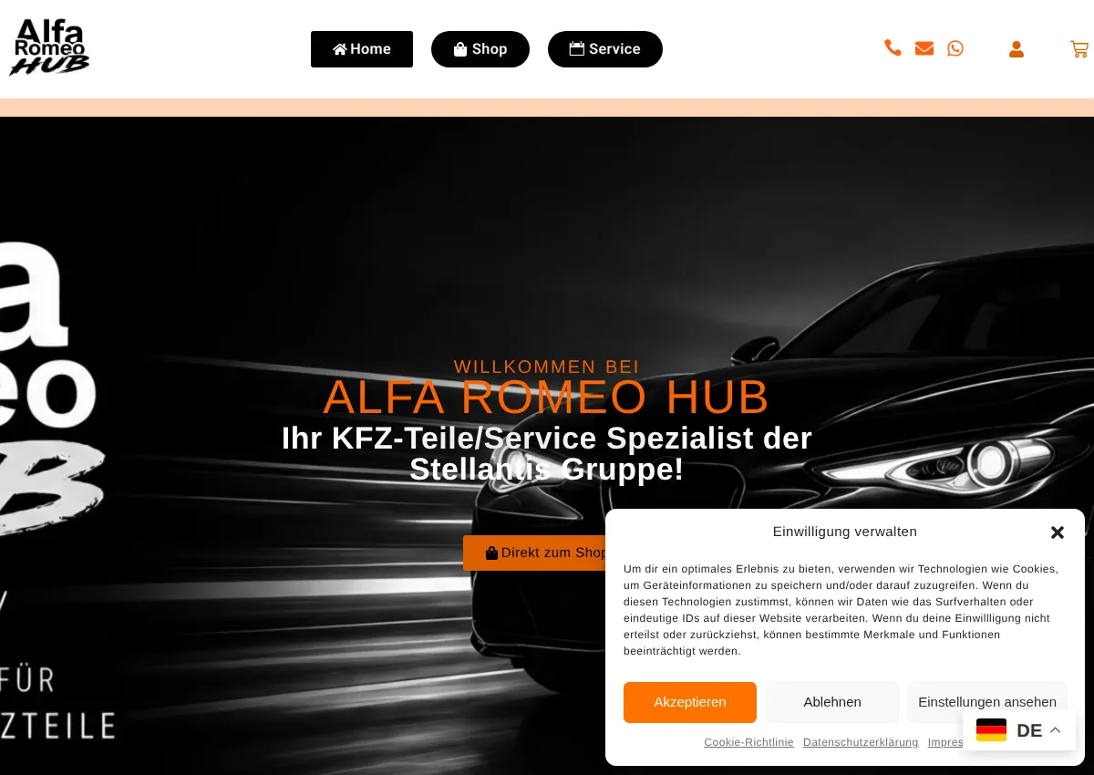 Store homepage