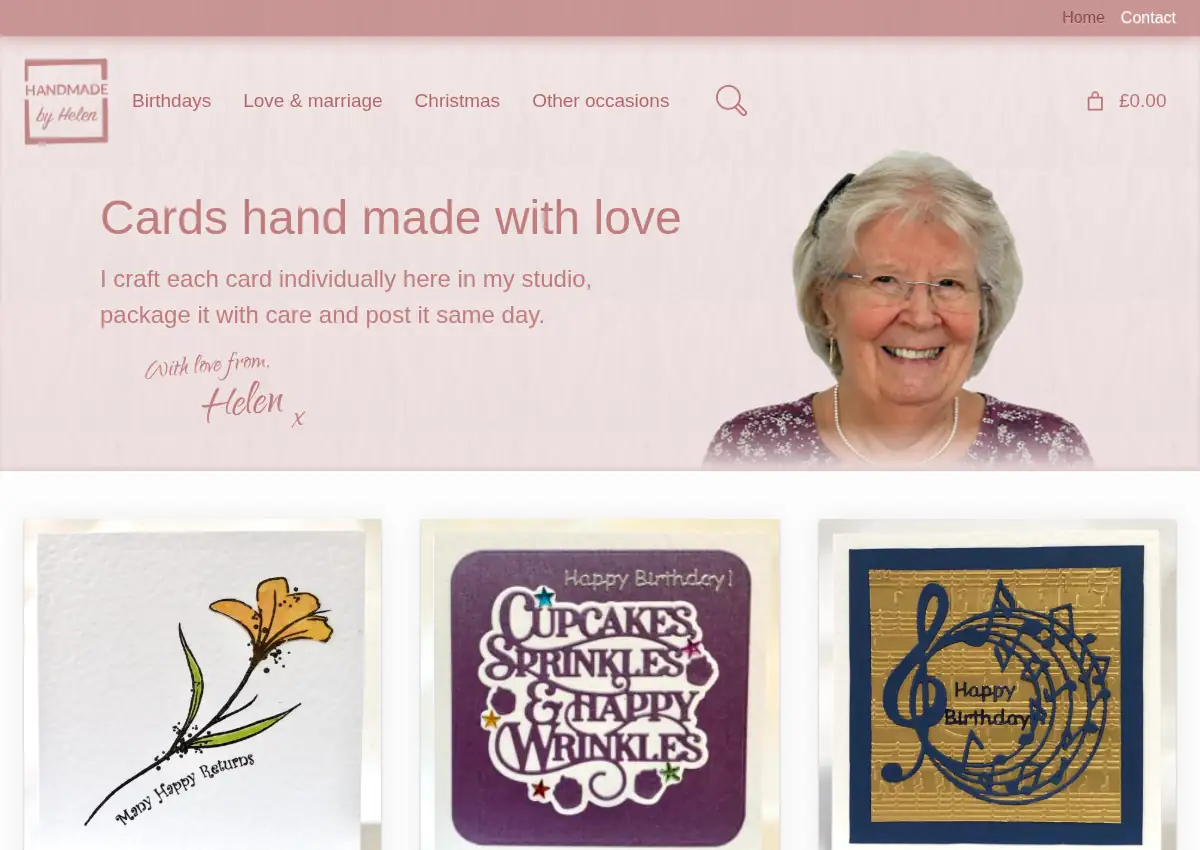 Store homepage