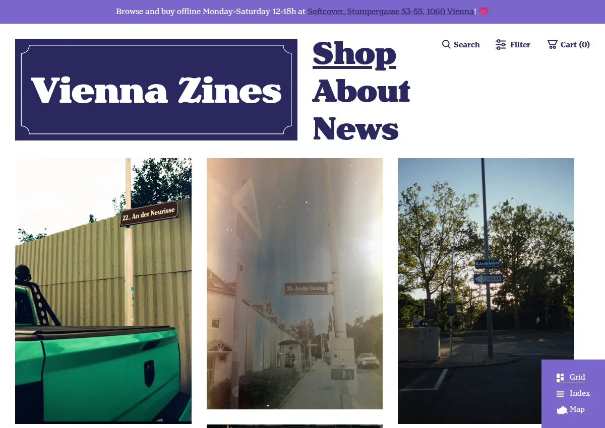 Store homepage