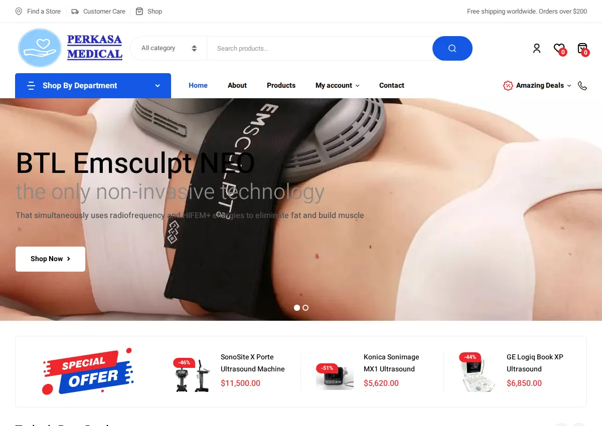 Store homepage