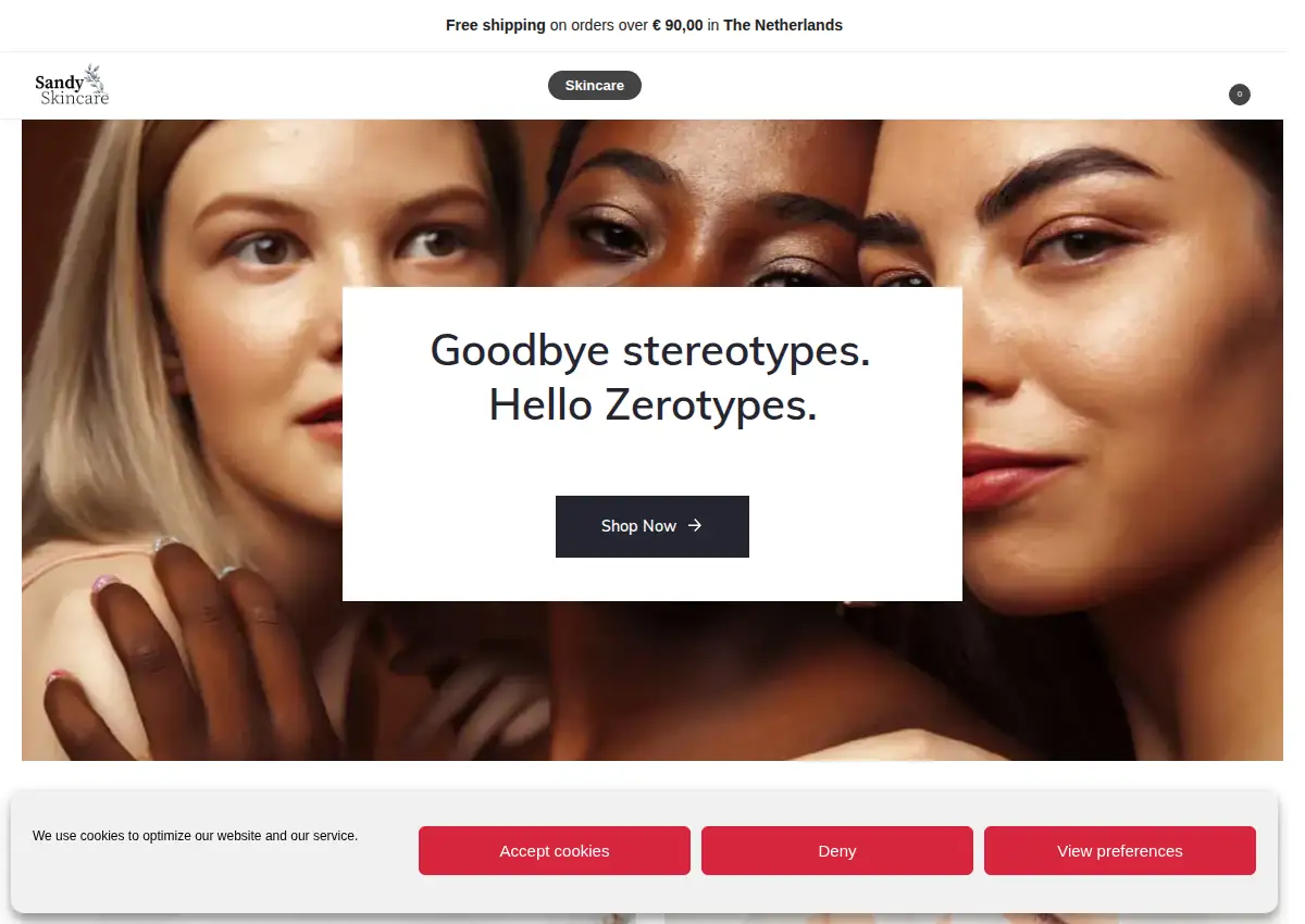 Store homepage