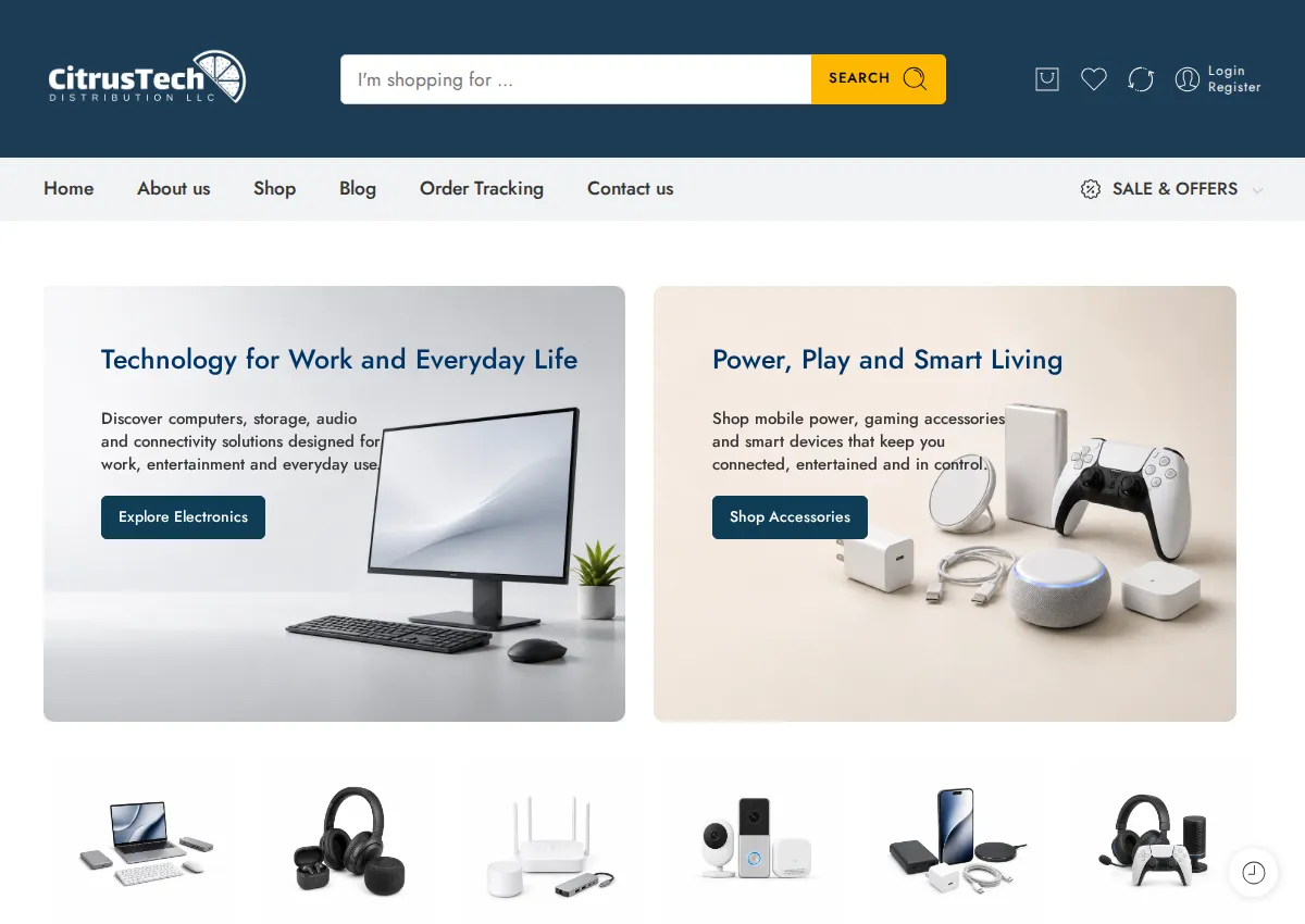 Store homepage