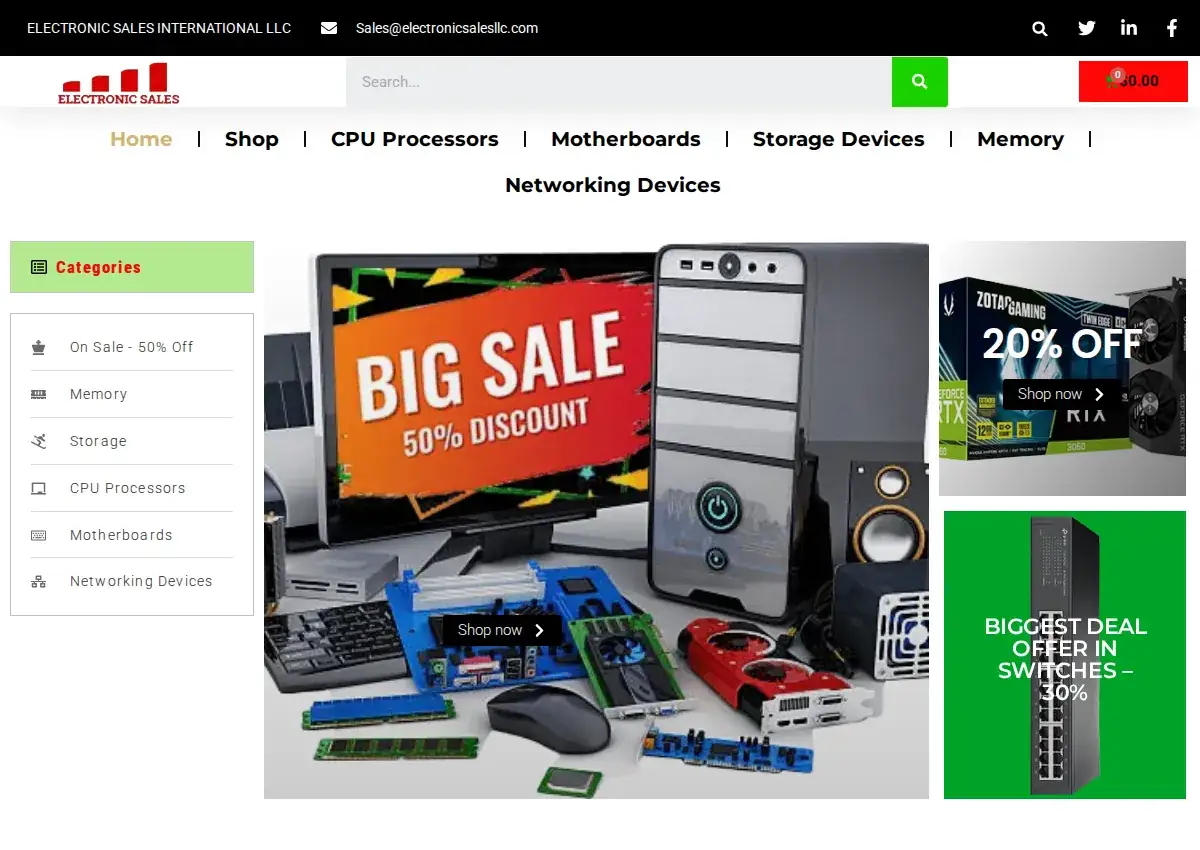 Store homepage