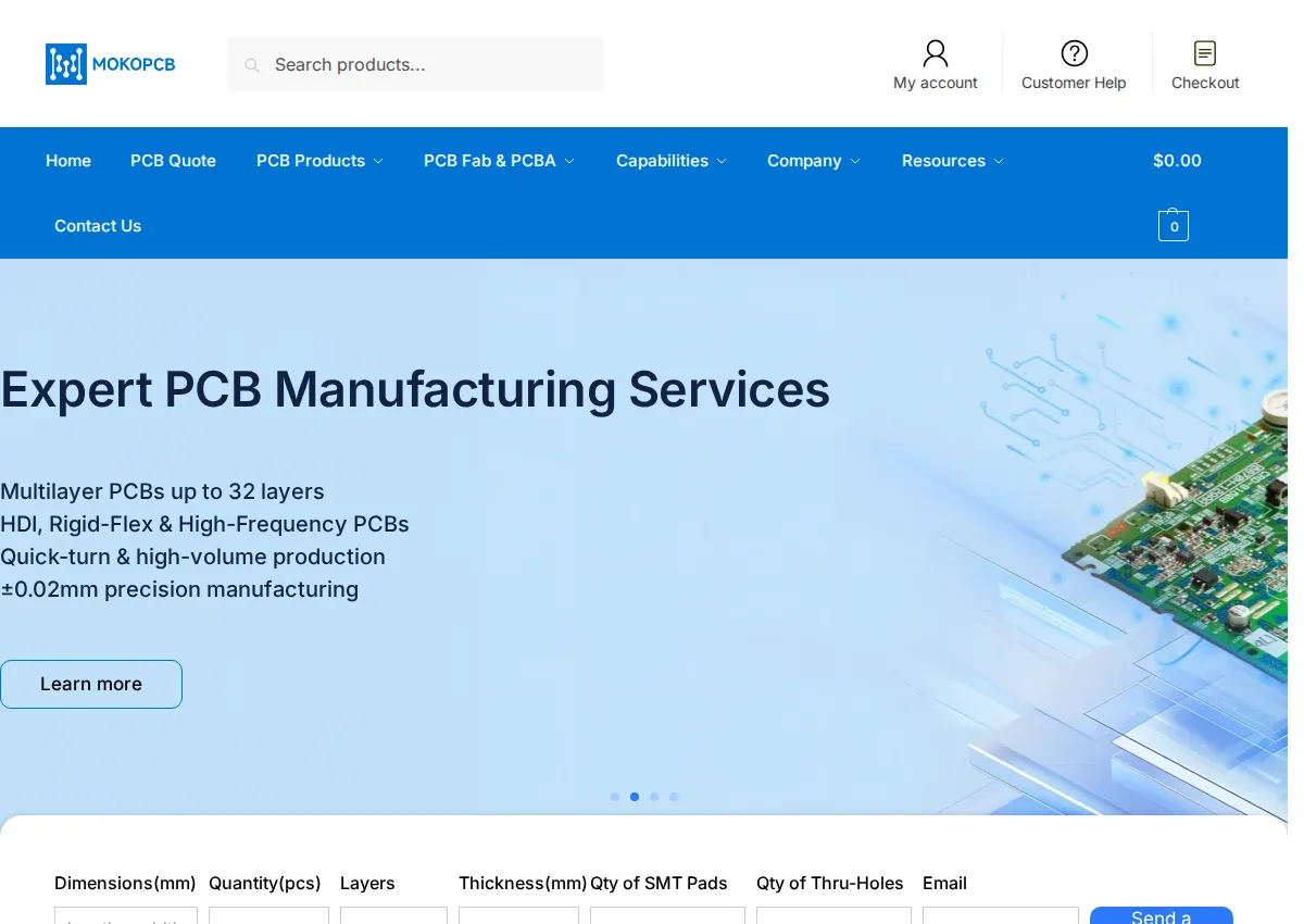 Store homepage