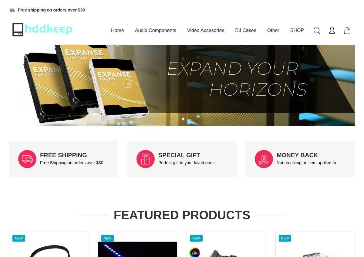 Store homepage