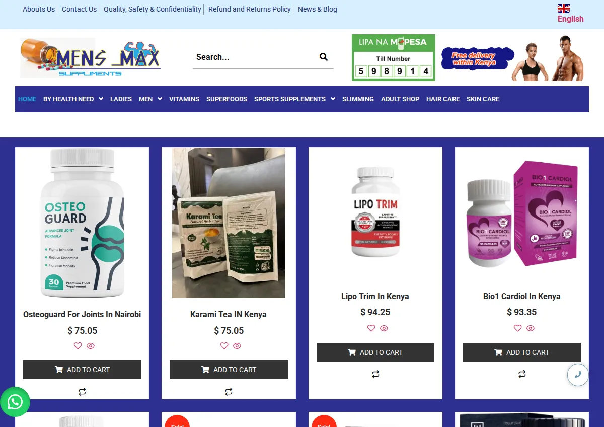 Store homepage