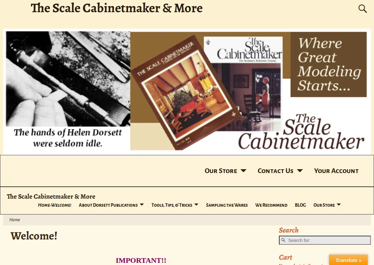 Store homepage