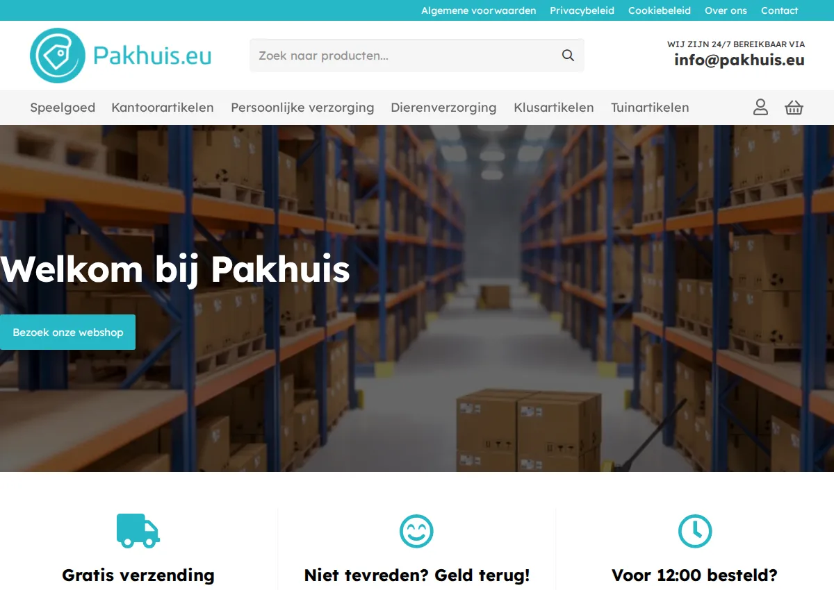 Store homepage