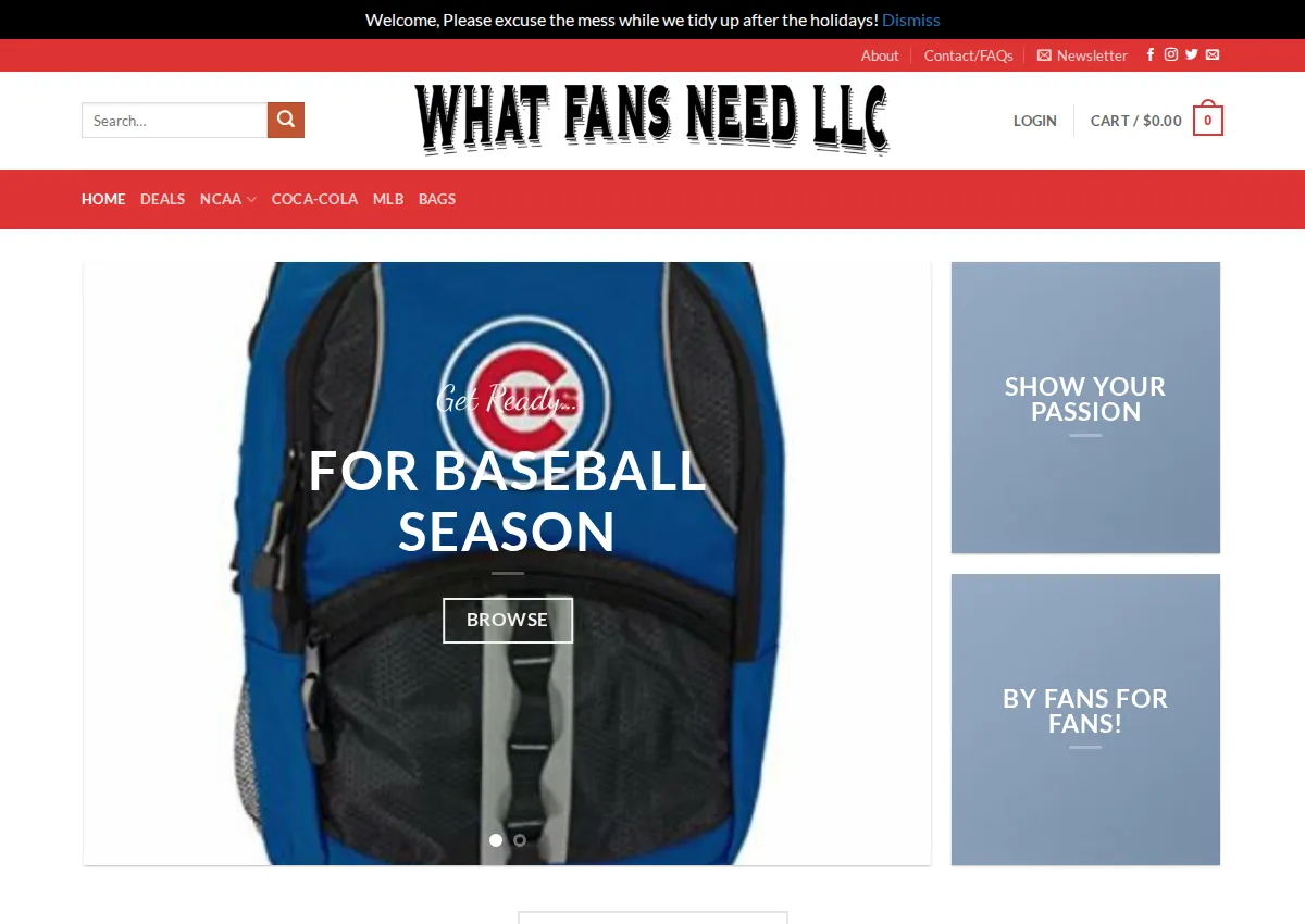 Store homepage