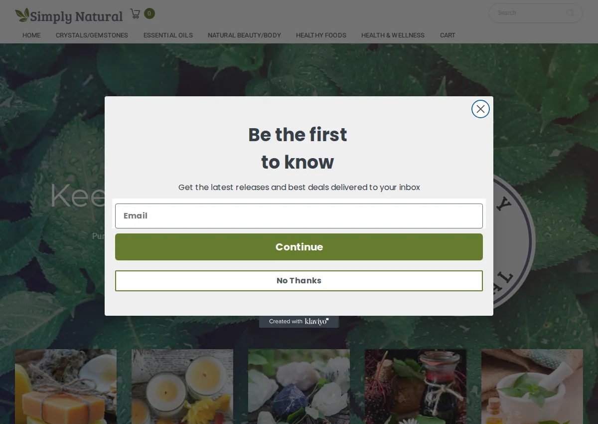 Store homepage