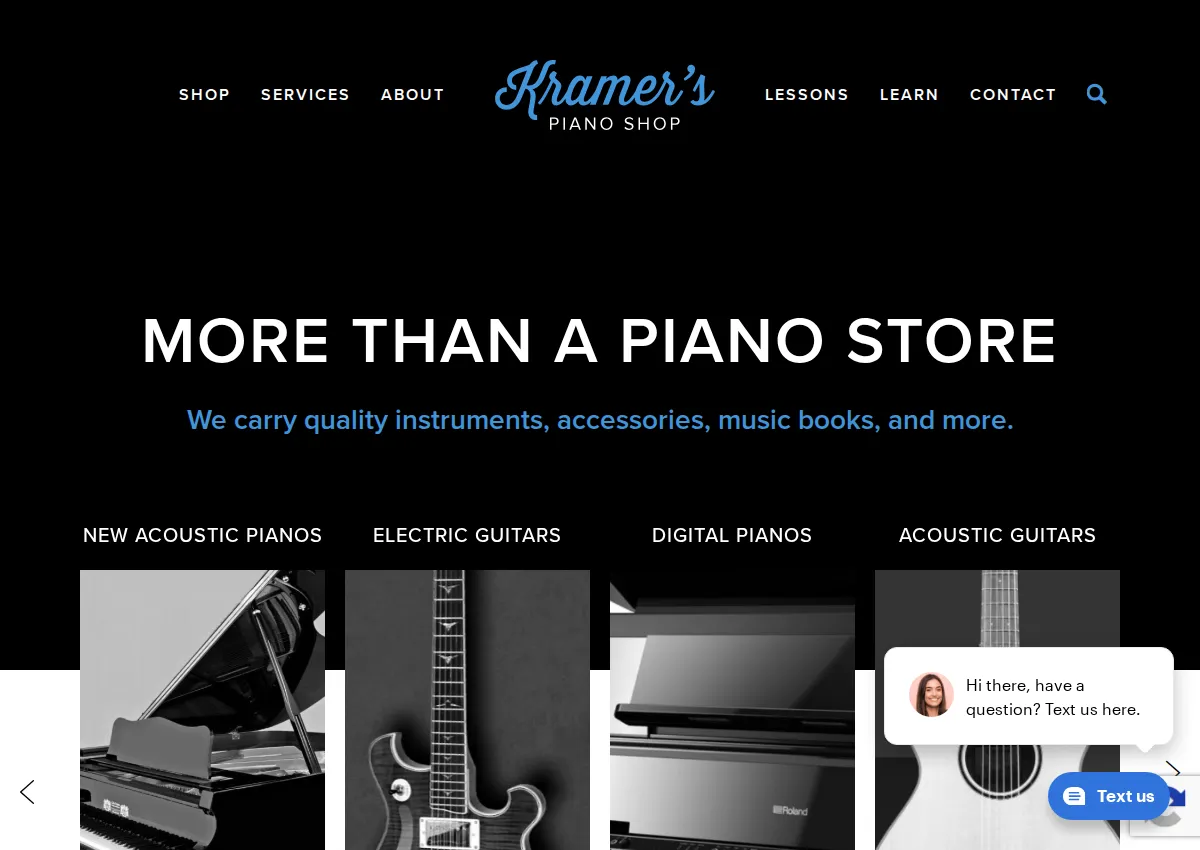 Store homepage