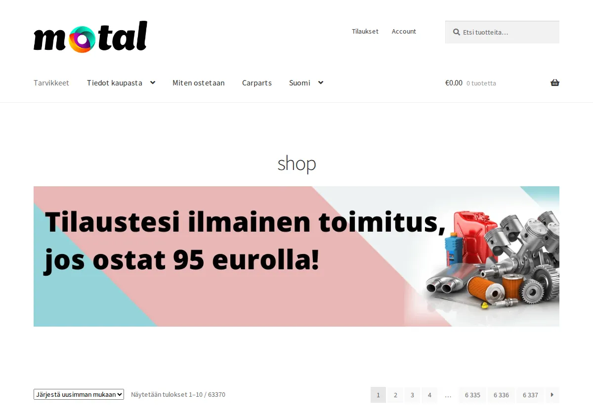 Store homepage
