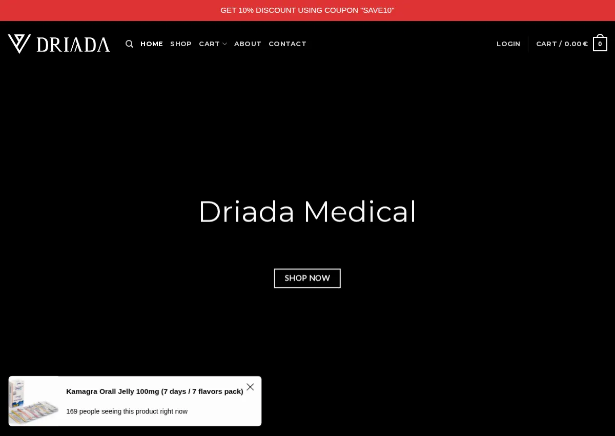 Store homepage