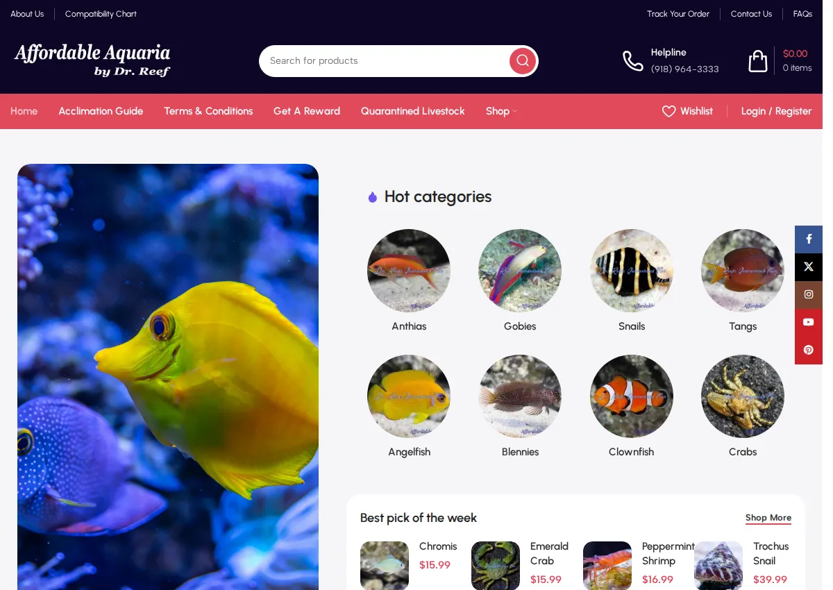 Store homepage