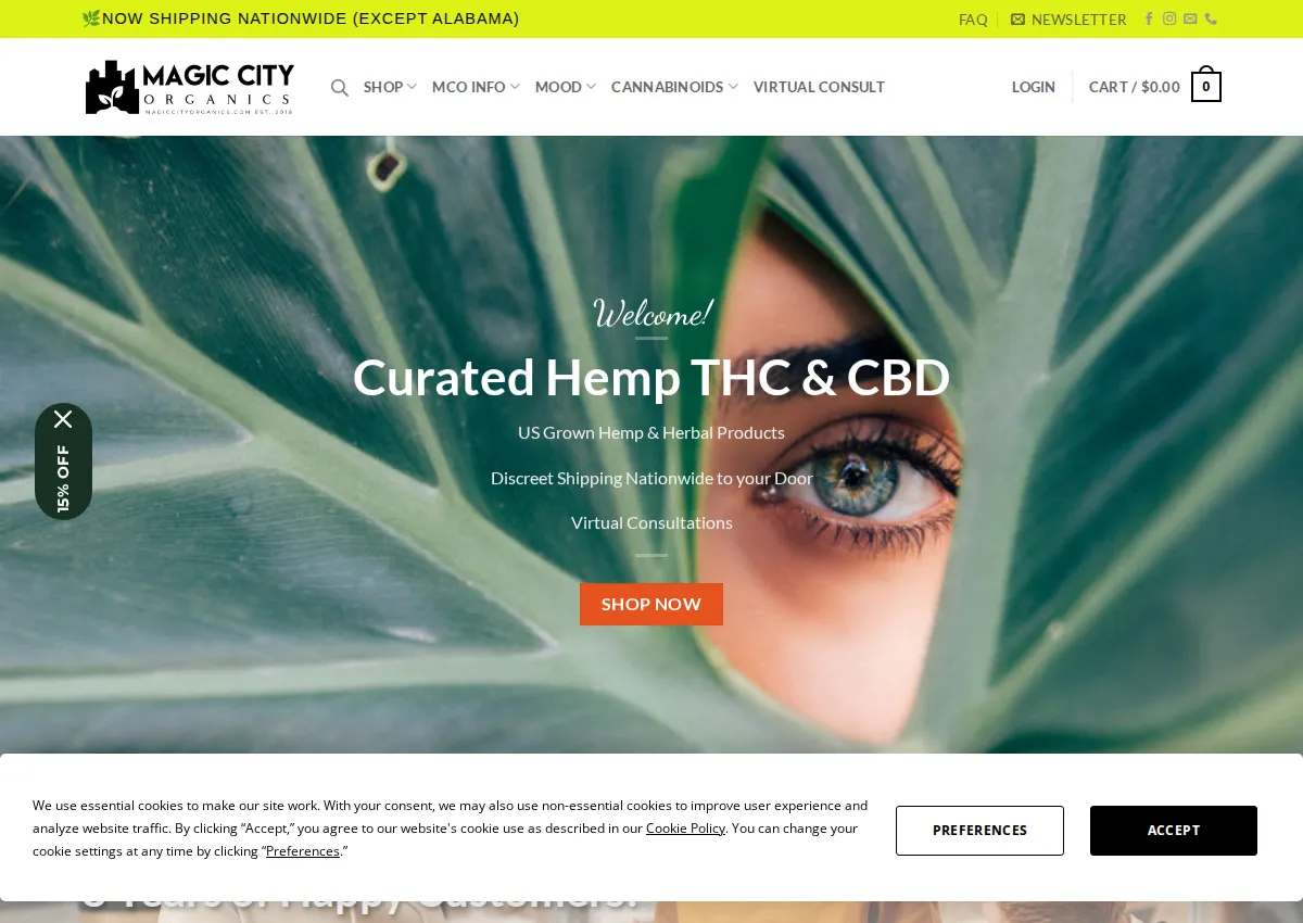 Store homepage