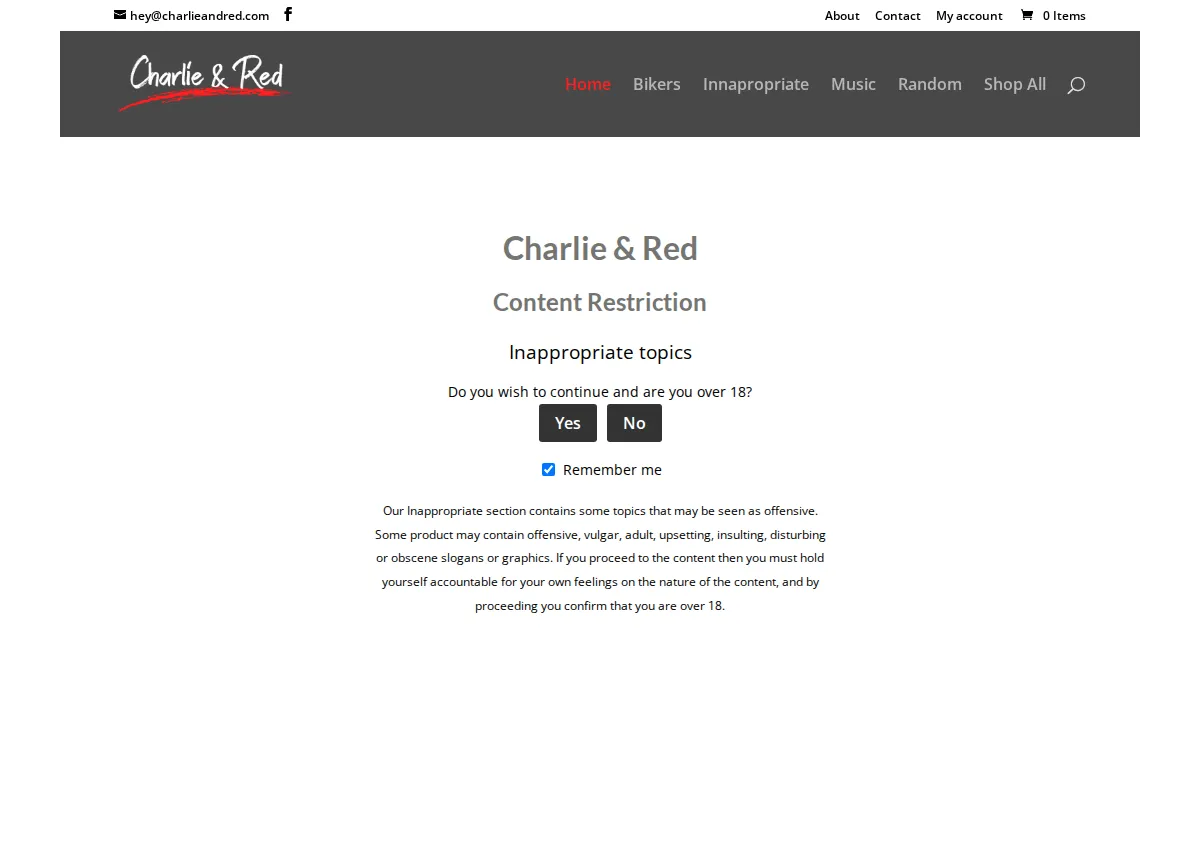 Store homepage