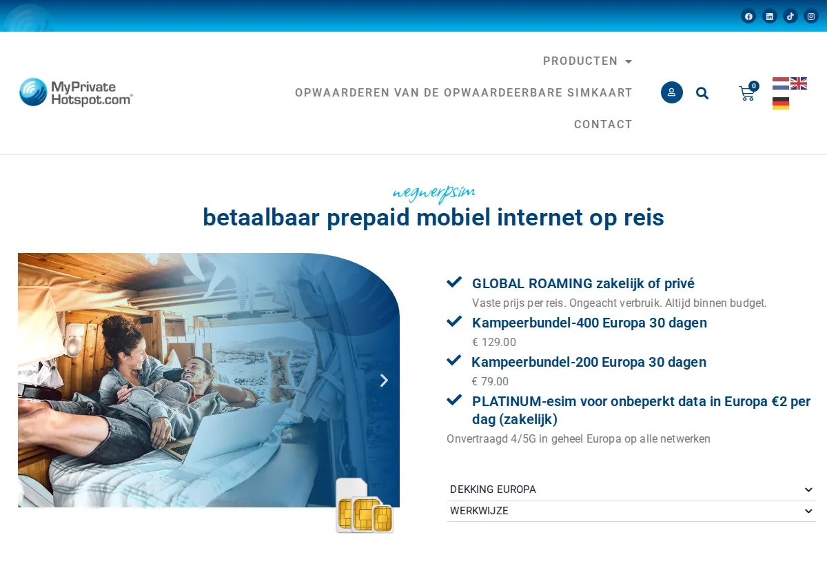 Store homepage