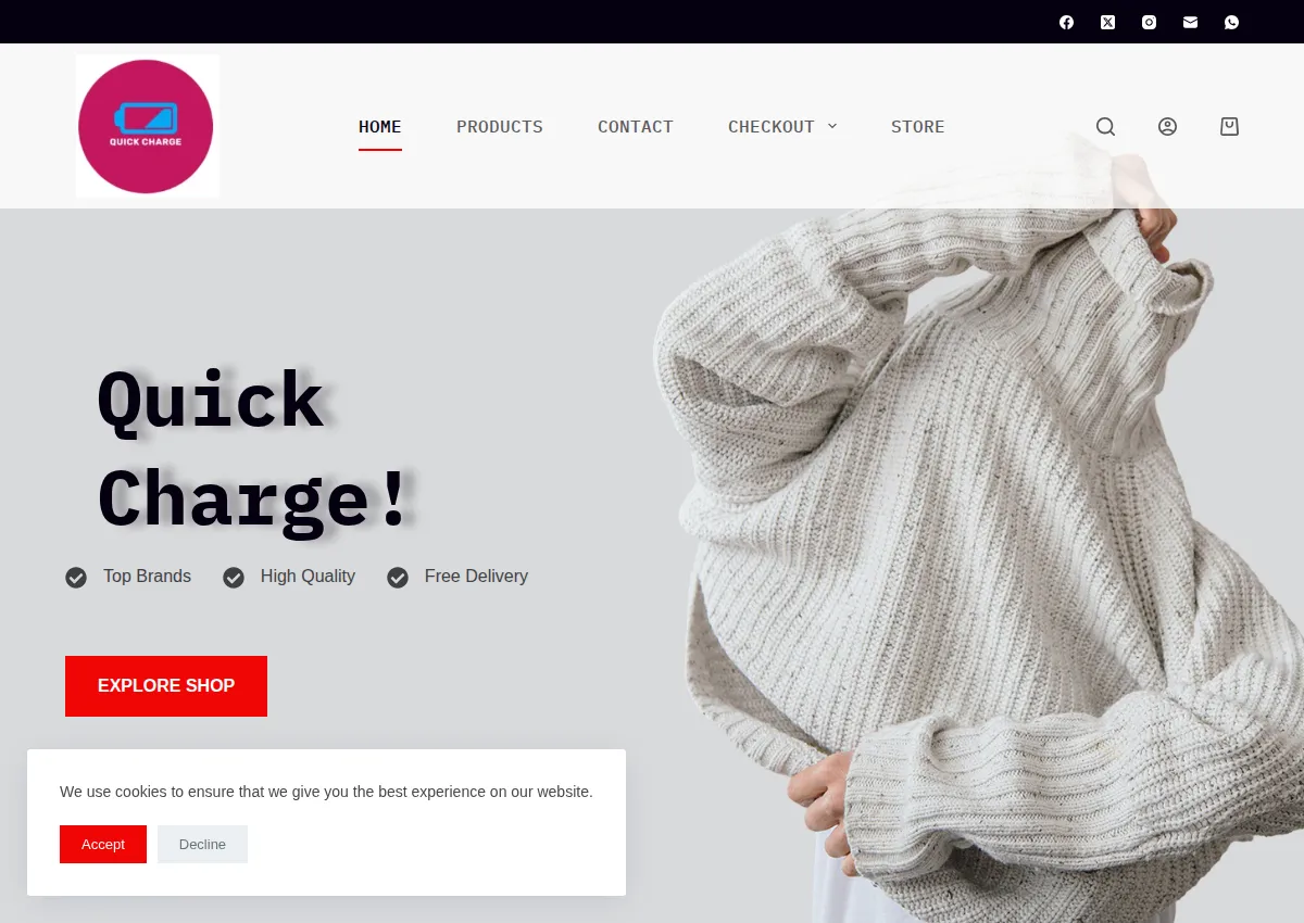 Store homepage