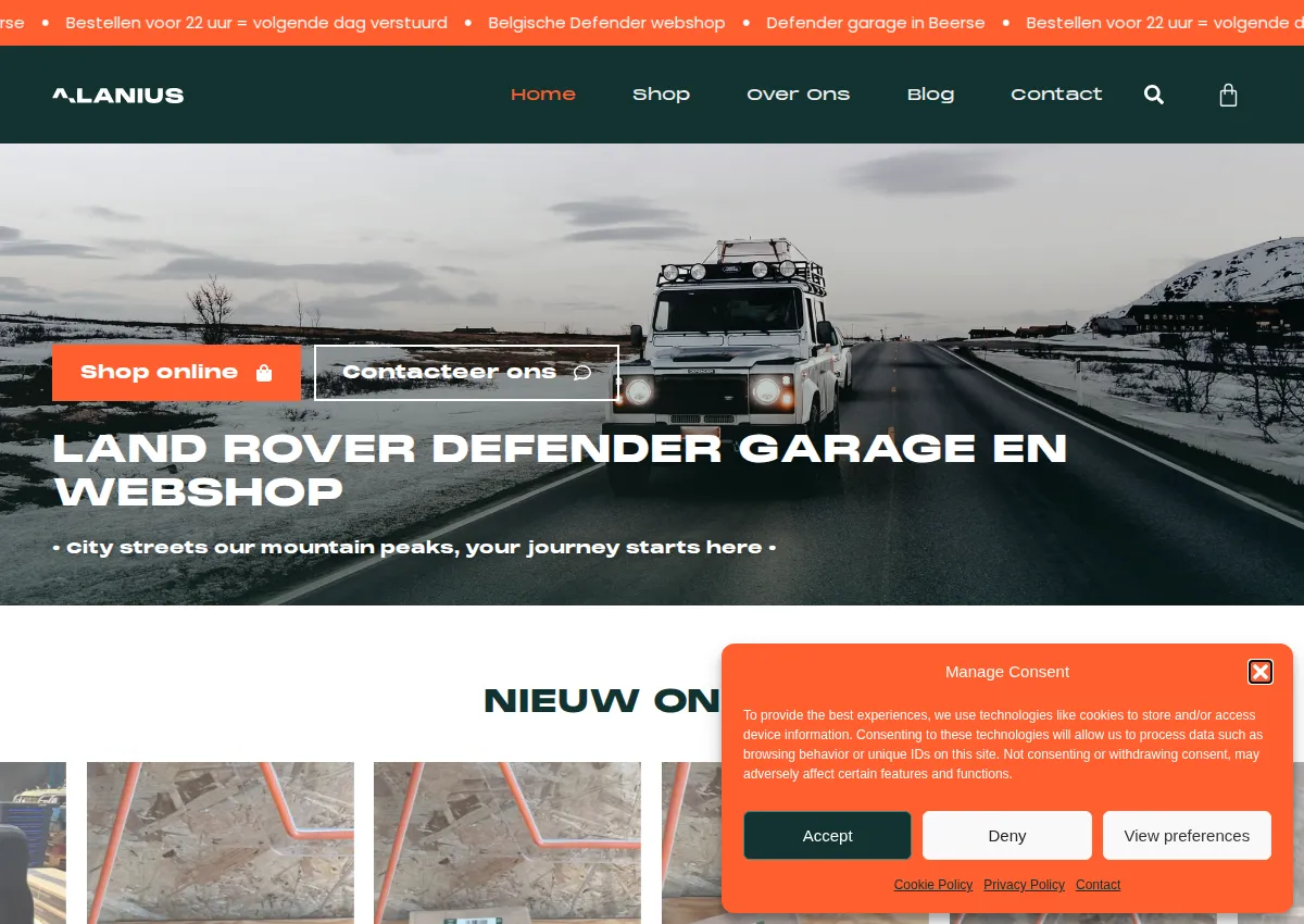 Store homepage