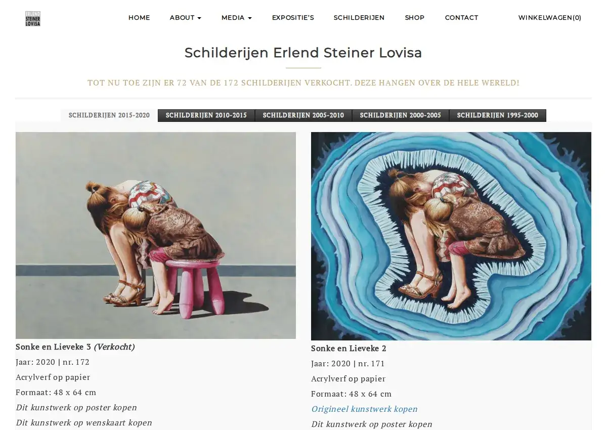 Store homepage
