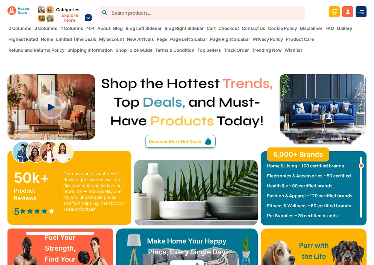 Store homepage