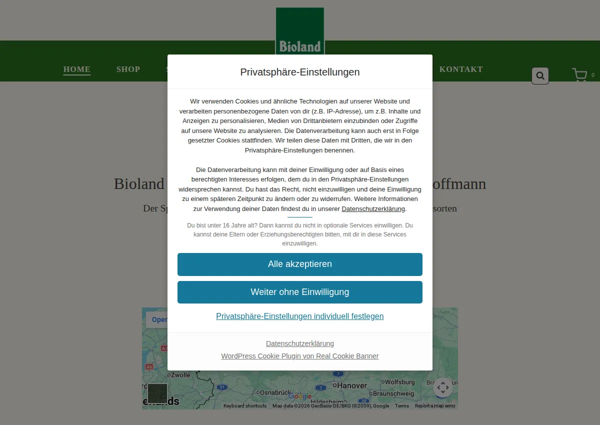 Store homepage