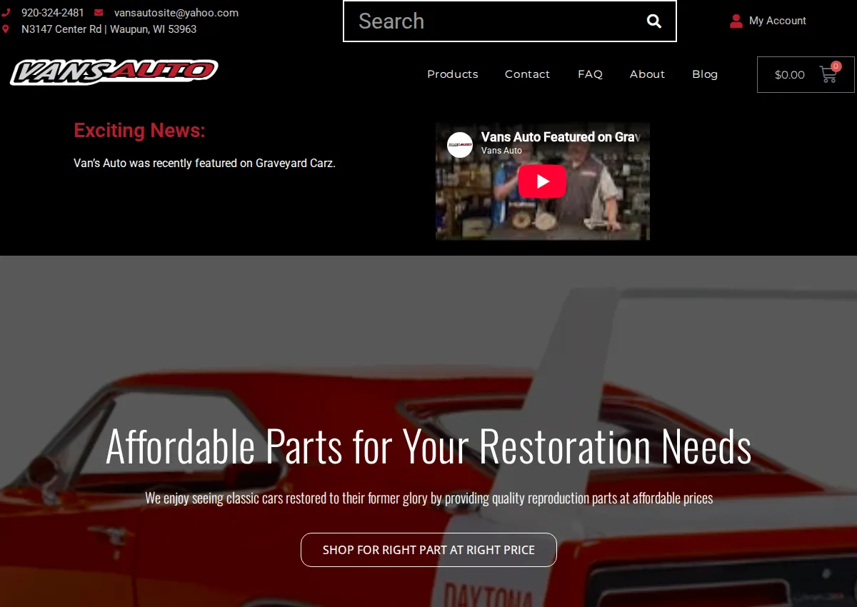Store homepage