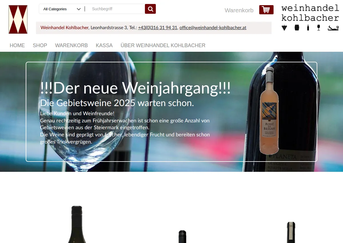 Store homepage