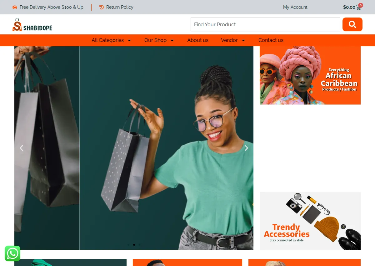 Store homepage