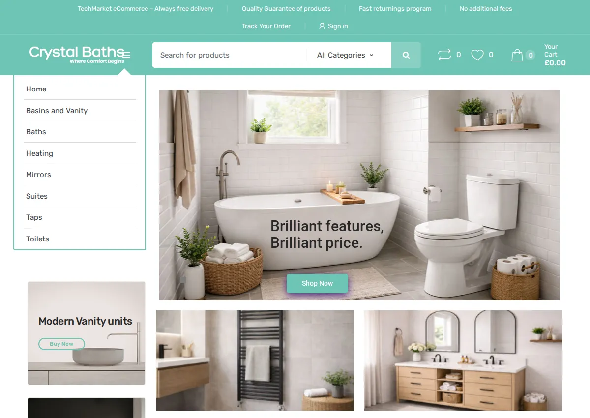 Store homepage