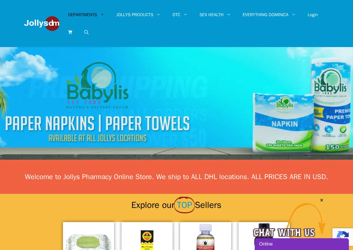 Store homepage