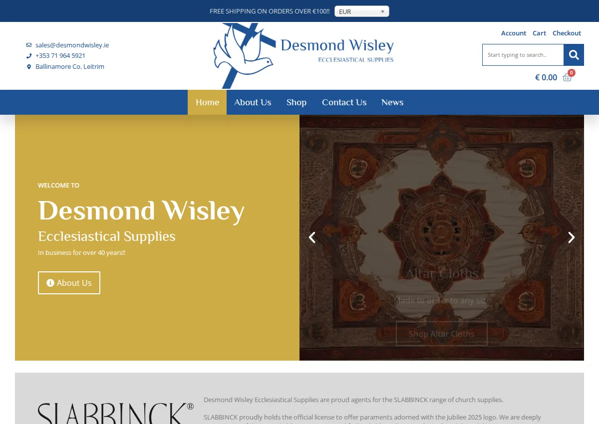 Store homepage