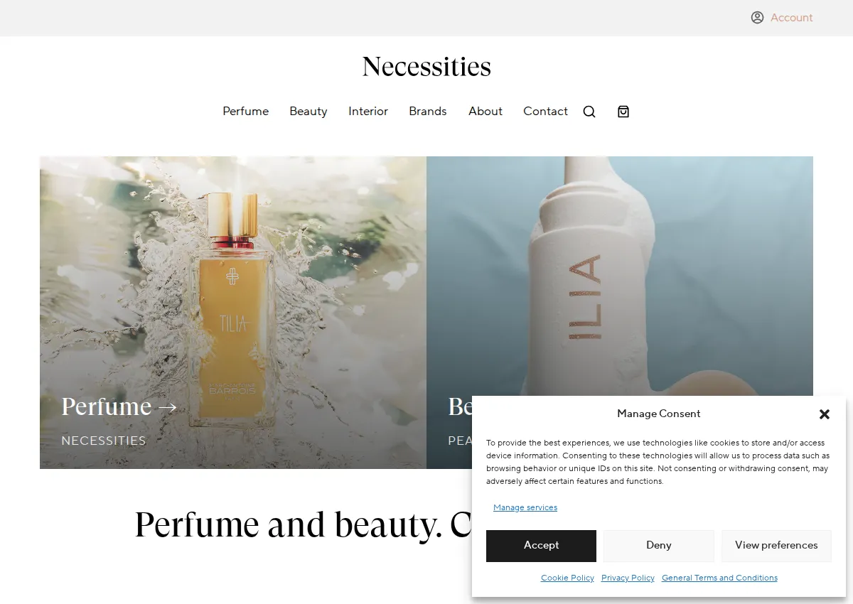 Store homepage