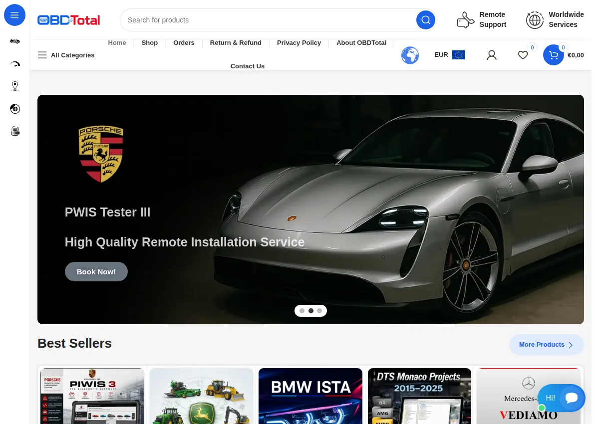 Store homepage