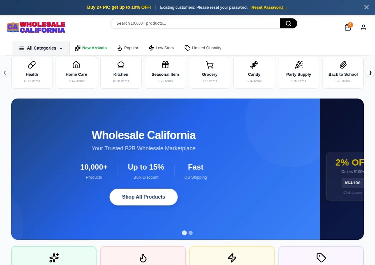 Store homepage